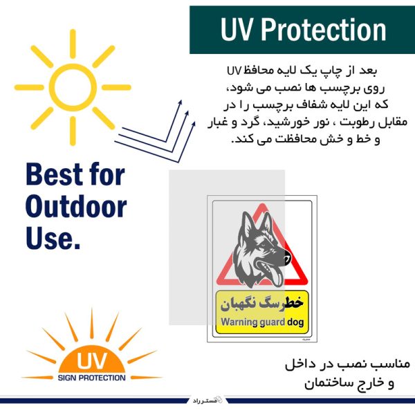 برچسب ایمنی مستر راد طرح خطر سگ نگهبان مدل HSE-OSHA-201