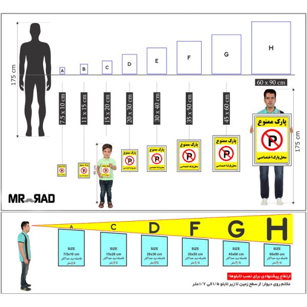 برچسب ایمنی مستر راد طرح پارک ممنوع محل پارک اختصاصی مدل HSE-OSHA-1354