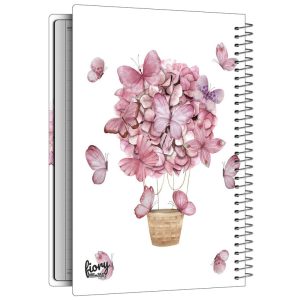 دفتر مشق 50 برگ مستر راد طرح دسته گل پروانه ای کد fiory 2704